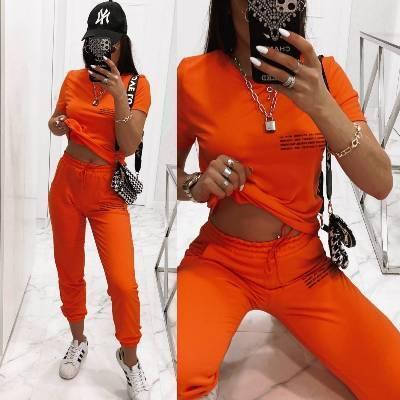 

Женский летний спортивный костюм футболка+штаны новинка 2021