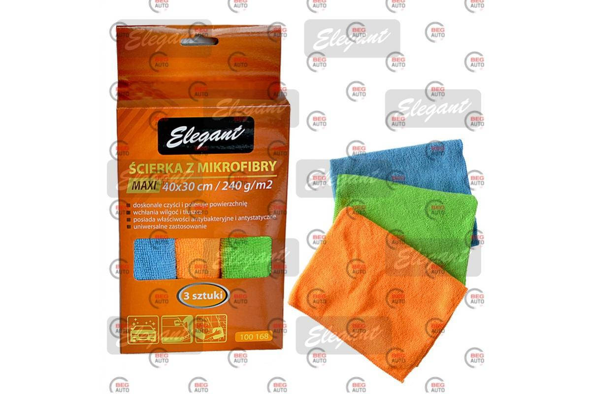 

Салфетка микрофибра универсальная ассорти 3 шт (40х30) Elegant