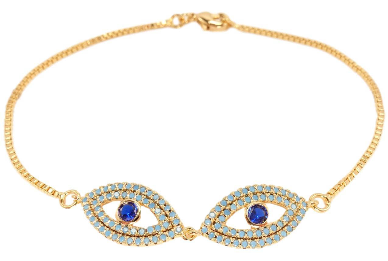 

Браслет Xuping Позолота 18K "Синеглазка" размер 20см