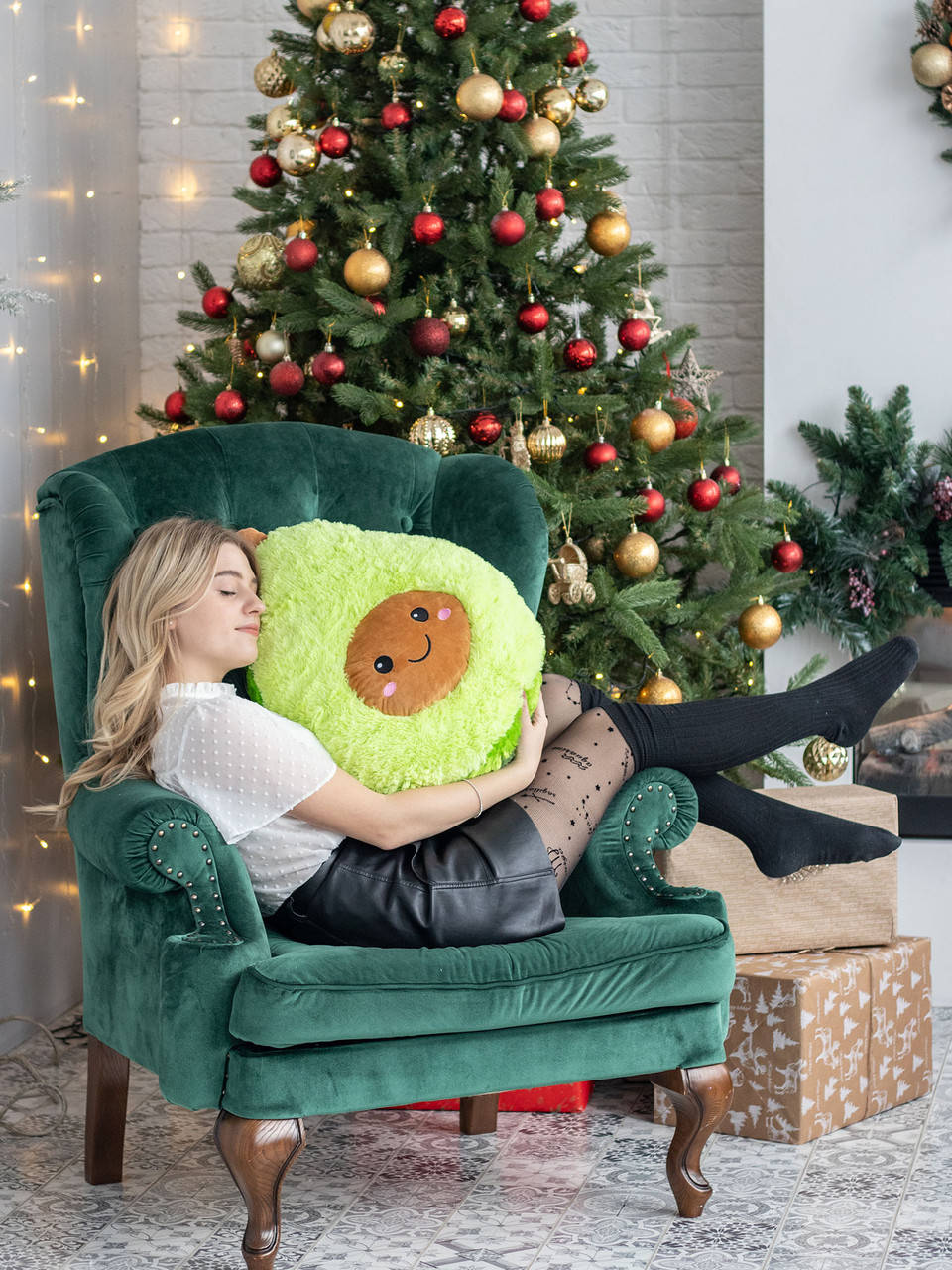

Мягкая плюшевая игрушка Loveocado авокадо 60 см зеленый, Зелёный