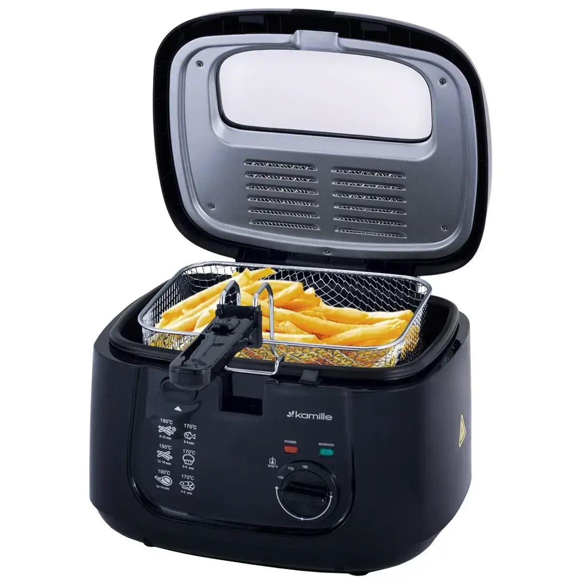 

Чёрная электрическая фритюрница 1800W 2.5л