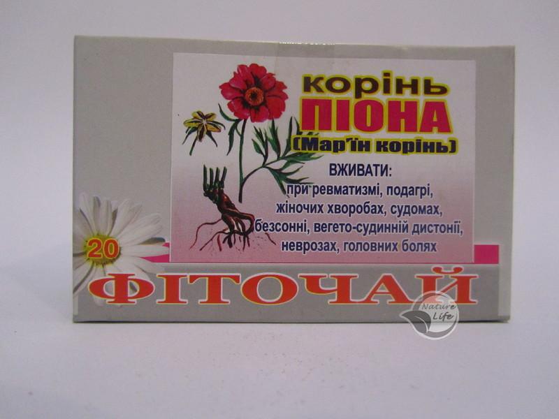 Марин Корінь (Півонія), ф/п 20 шт. по 1.5 г для лікування подагри, ревматизму
