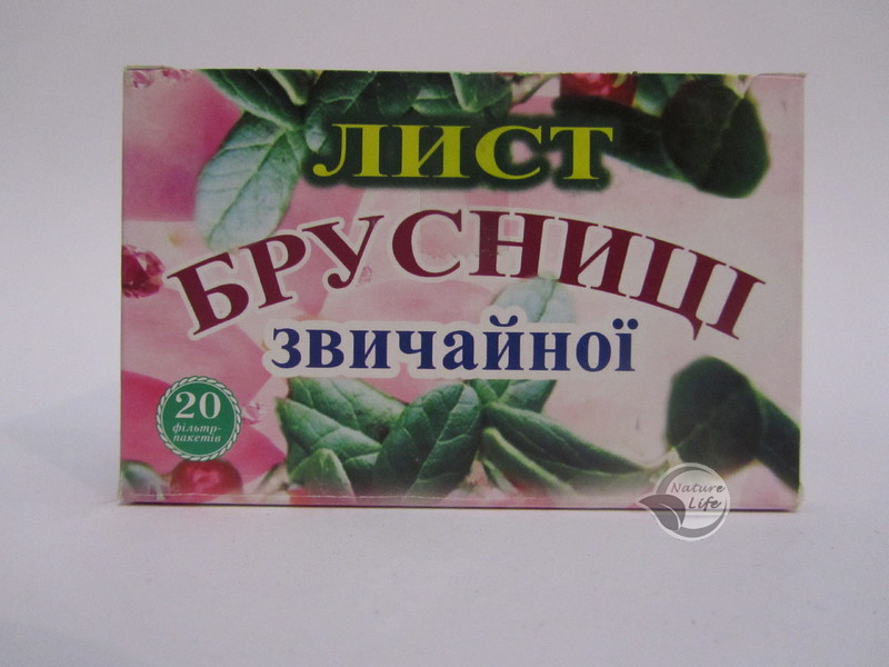 "Брусниці листя" 20 шт. по 1.5 г — у разі запальних процесів у нирках і сечовому міхурі, захворювань печінки, фото 1