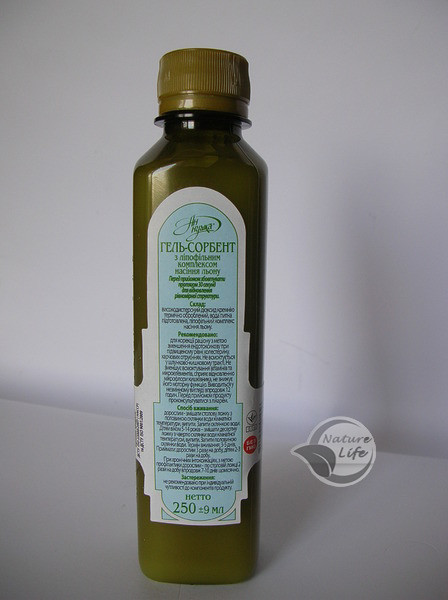 Гель-сорбент із ліпофільним комплексом насіння льону, 250 мл-за харчових отруєнь, фото 1