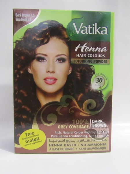Індійська натуральна фарба для волосся Ватика Vatika Henna КАШТАНОВА з хною No4,5