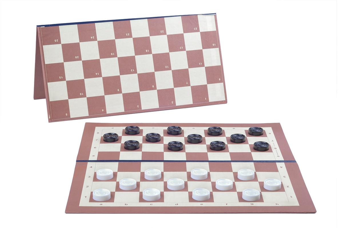 Доска для шашек и шахмат двухсторонняя на 64 и 100 клеток (40см х 40см) - фото 2 - id-p33930562