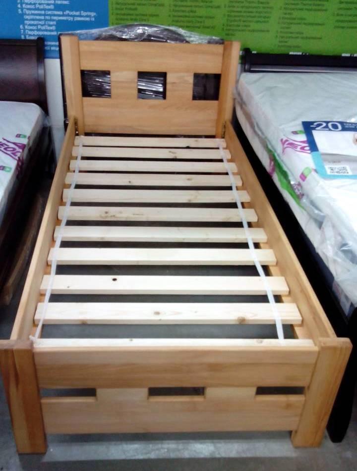 Ліжко Спейс 90х200  Мікс меблі, колір бук натуральний масло-віск