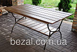Стіл садовий металевий з полицею, фото 3