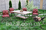 Стіл садовий металевий з полицею, фото 9