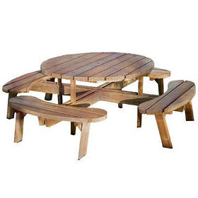 Набір садових меблів круглий стіл з лавками Камелот