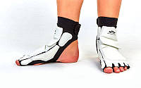 Захист стопи носки-фути для тхеквондо WTF (PU, р-р S-XXL, білий)