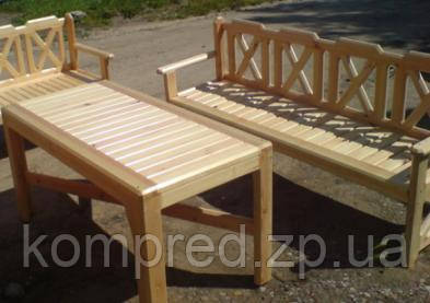 Стіл садовий з натурального дерева Дачниця 1,6м, фото 1
