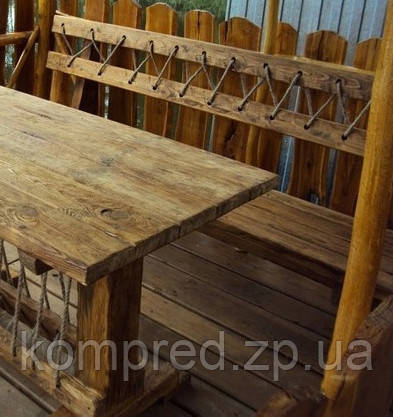 Лава зі спинкою з натурального дерева Кантрі 1.6м