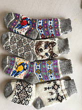 Шкарпетки жіночі з орнаментом на козячому пусі (кругові)