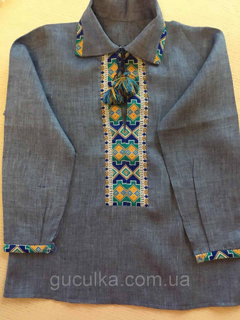 Сорочка вишита на льоні для хлопчика 5-6 років, фото 1
