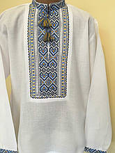 Вишиванка хлопчакова вишита хрестиком та мережкою 9-10 років