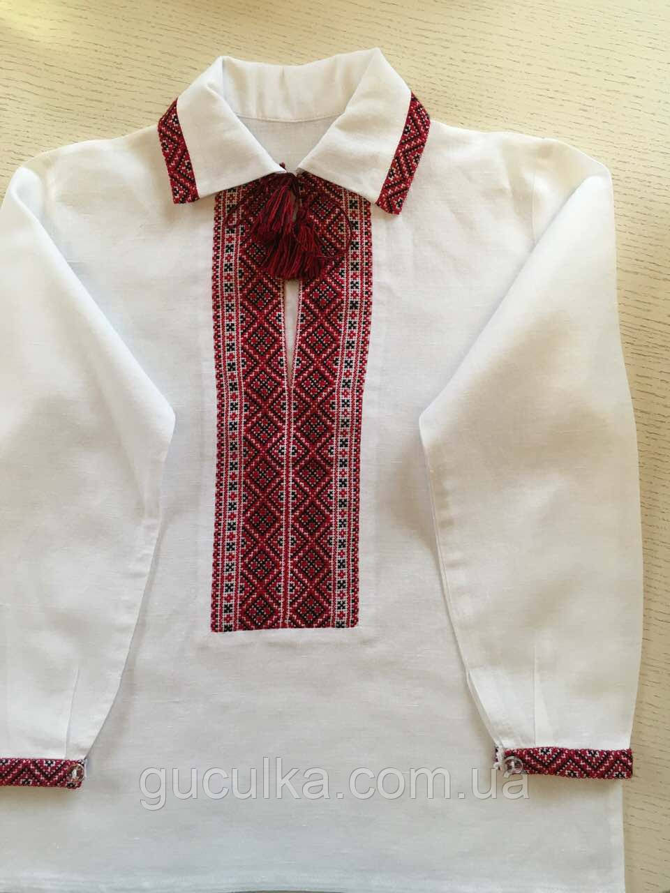 Сорочка вишита на домотканому полотні для хлопчика 5-6 років, фото 1