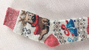 Шкарпетки жіночіі зимові з малюнком універсальний розмір Червоний