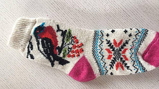 Шкарпетки дорослі зимові з малюнком універсальний розмір Снігурі 1