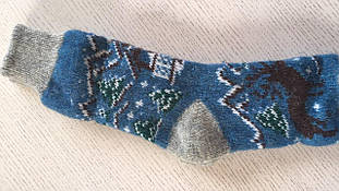 Шкарпетки дорослі зимові з малюнком універсальний розмір Оленятко