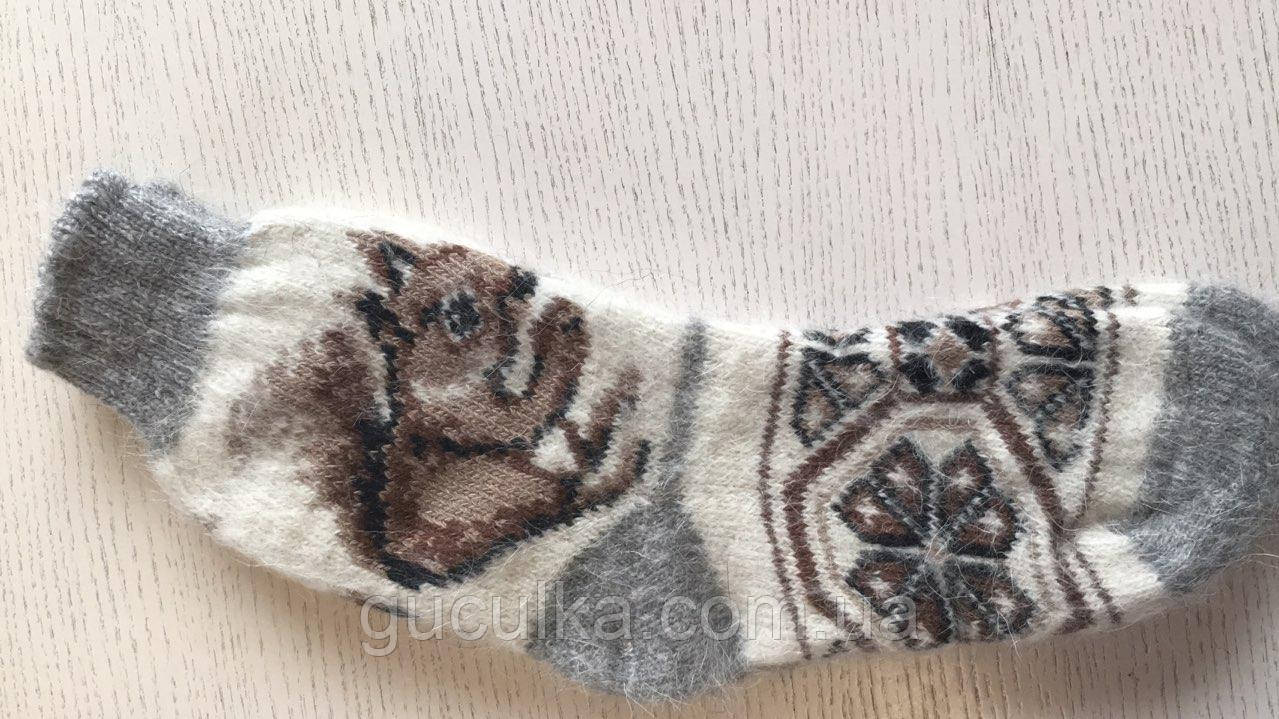 Шкарпетки жіночі з орнаментом на козячому пусі (кругові) Білочка