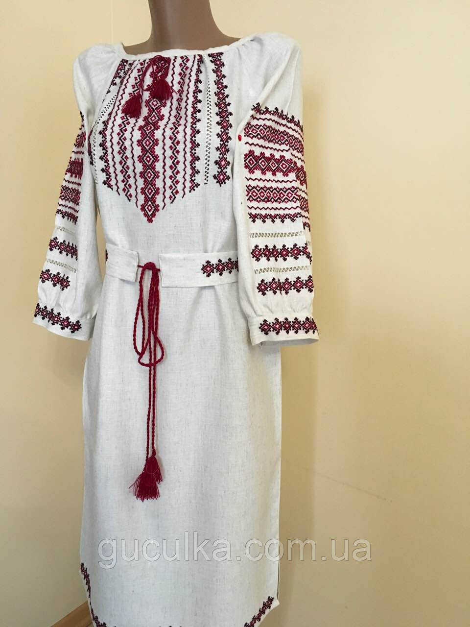 Сукня вишиванка з орнаментом вишита крестиком та мережкою, фото 1