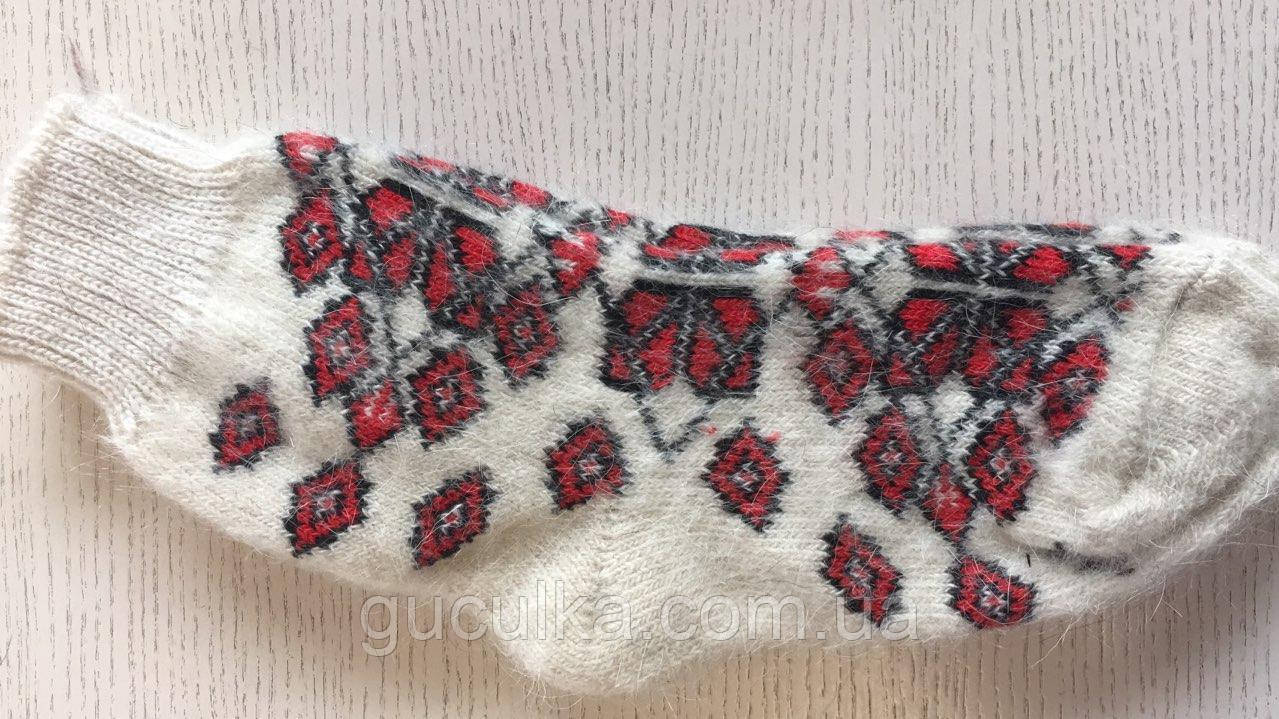 Шкарпетки жіночі з орнаментом на козячому пусі (кругові)