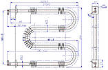 ТЕН 2000W для промислового тепловентилятора "Термія-6000", оребрений, нержавійка, L=860мм, d=8.5 мм, 24х22см, фото 2