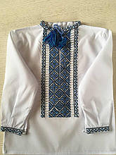 Сорочка біла вишита хрестиком ручної роботи для хлопчика на 1-2 роки