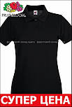 Футболка поло жіноча чорна преміум Premium polo lady-fit Fruit of the Loom,2XL, фото 3