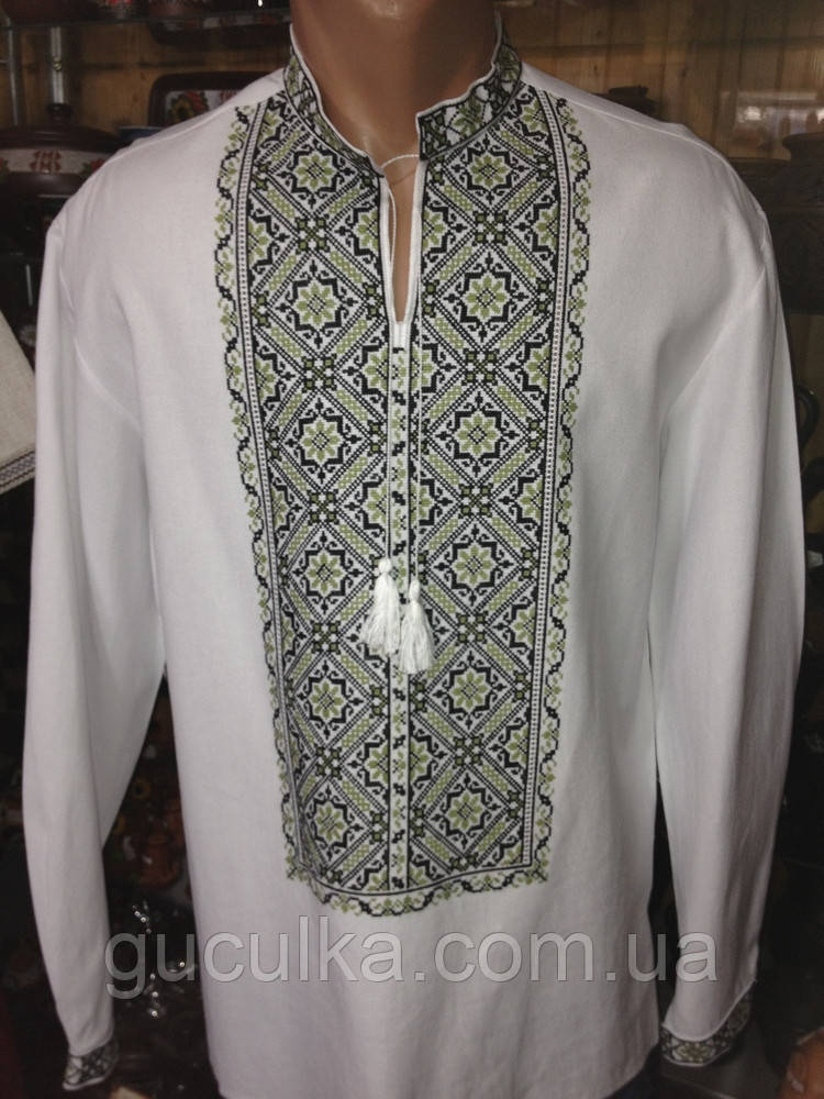 Вишиванка чоловіча з широким орнаментом ручної роботи, фото 1