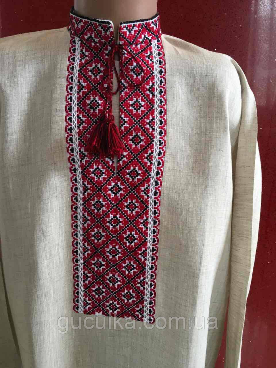 Вишиванка для хлопчика сірий льон 9-10 років, фото 1