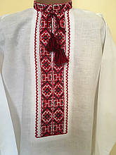 Лляна біла вишиванка для хлопця 9-10 років