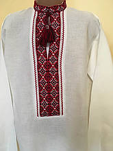 Лляна біла вишиванка для хлопця 9-10 років