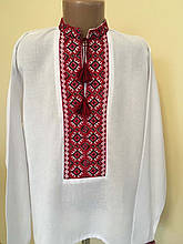 Сорочка біла вишита хрестиком та мережкою 9-10 років (ручна робота)