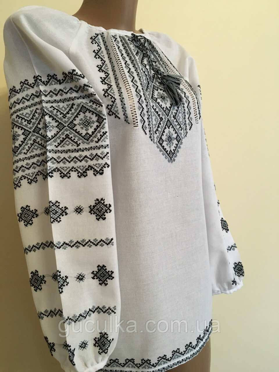 Вишиванка жіноча домоткане полотно розмір 42-44 (S-M), фото 1