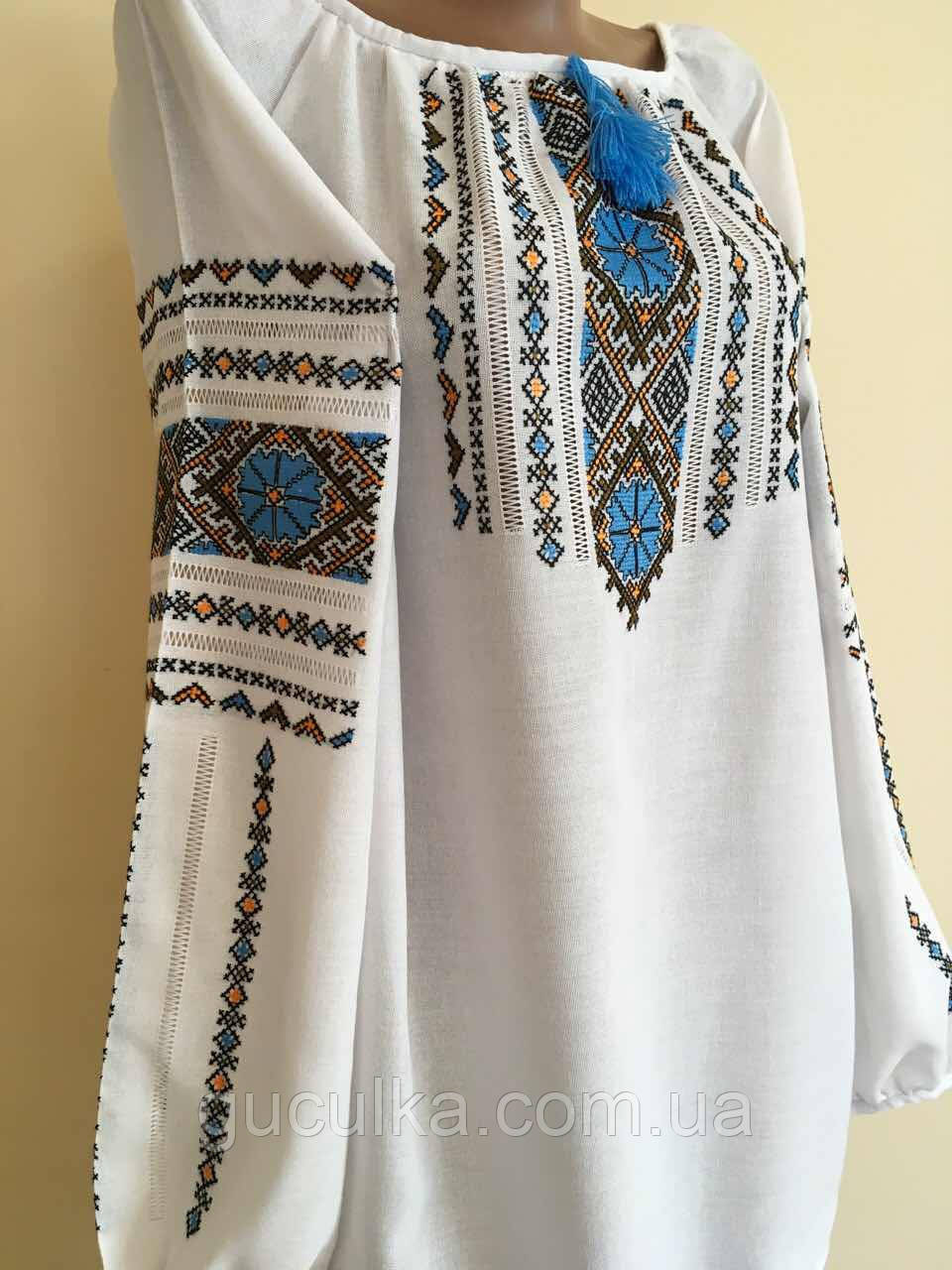 Вишиванка з орнаментом ручної роботи розмір 52-54 (3ХL), фото 1