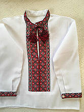 Вишиванка біла на домотканому полотні для хлопчика на 1-2 роки