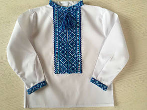 Сорочка біла вишита хрестиком ручної роботи для хлопчика на 1-2 роки