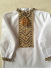 Вишиванка біла ручної роботи для хлопчика на 1-2 роки