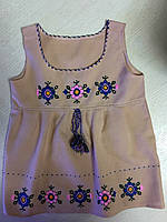 Сукня сарафан вишита для дівчинки домоткане полотно на 3-4 роки