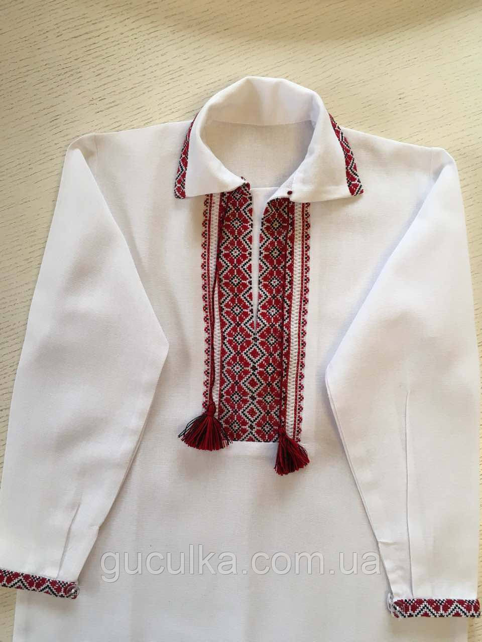 Сорочка вишита на домотканому полотні для хлопчика 5-6 років, фото 1