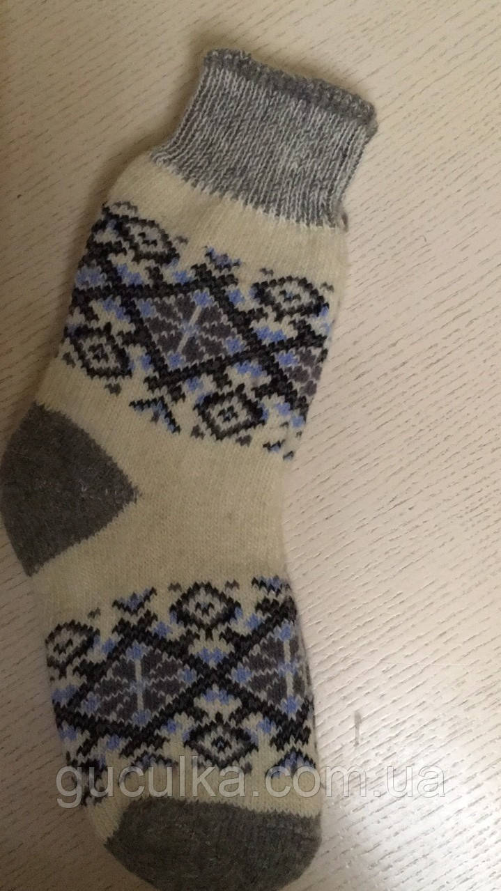 Шкарпетки зимові шерстяні з малюнком "Вишиванка" універсальний розмір