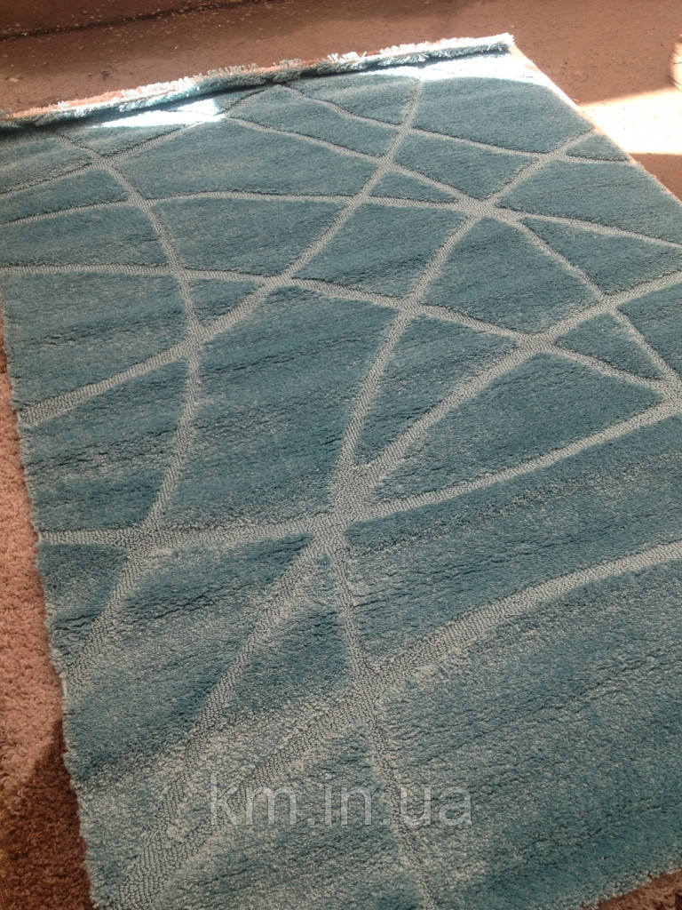 КИЛИМ З ВИСОКИМ ВОРСОМ MICROFIBER TWO-LEVEL БІРЮЗОВИЙ 1