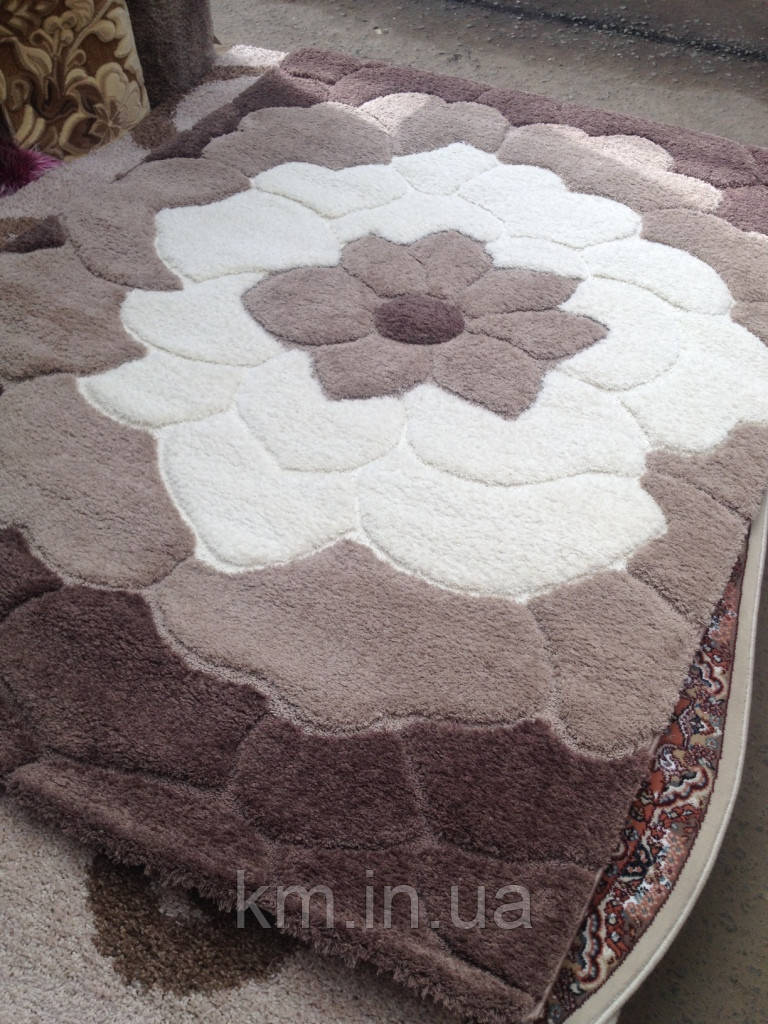 КИЛИМ З ВИСОКИМ ВОРСОМ MICROFIBER 3D BROWN