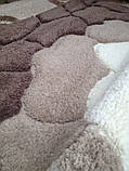 КИЛИМ З ВИСОКИМ ВОРСОМ MICROFIBER 3D BROWN, фото 4