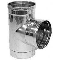 Трійник димоходу 87 неіржавка Версія Люкс D-220 мм товщина 0,6 мм