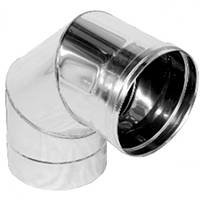 Коліно димоходу фіксоване 90 неіржавка Версія Люкс D-220 мм товщина 0,6 мм