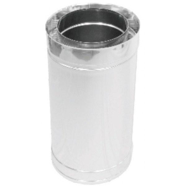 Труба димохідна двостінна неірж/неірж Версія Люкс L-1 м D-250/320 мм товщина 0,6 мм, фото 1