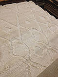 КИЛИМ З ВИСОКИМ ВОРСОМ MICROFIBER TWO-LEVEL CREAM, фото 3